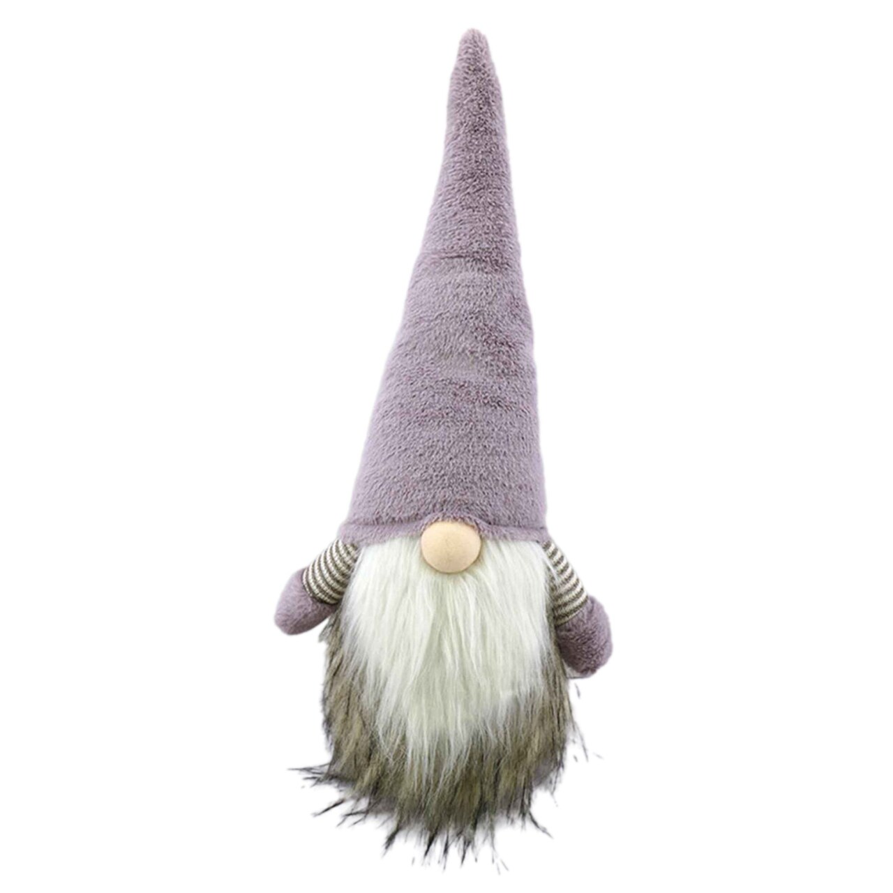 Galt International Fuzzy Gnome Christmas Tabletop Figurine - 17.5" - Purple and Gray